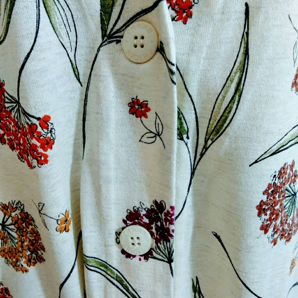 Cherokee cotton cardigan one size floral print - Picture 6 of 8